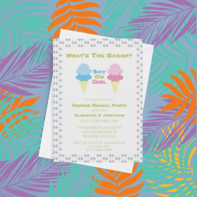 Crème de glace Genre Révéler Invitation (Créateur téléchargé)