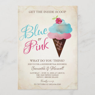 Crème de glace Genre Révéler Invitation BLEU OU RO