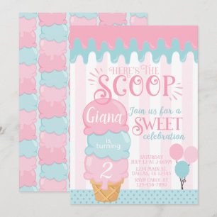 Crème de glace Invitation fête d'anniversaire Snow