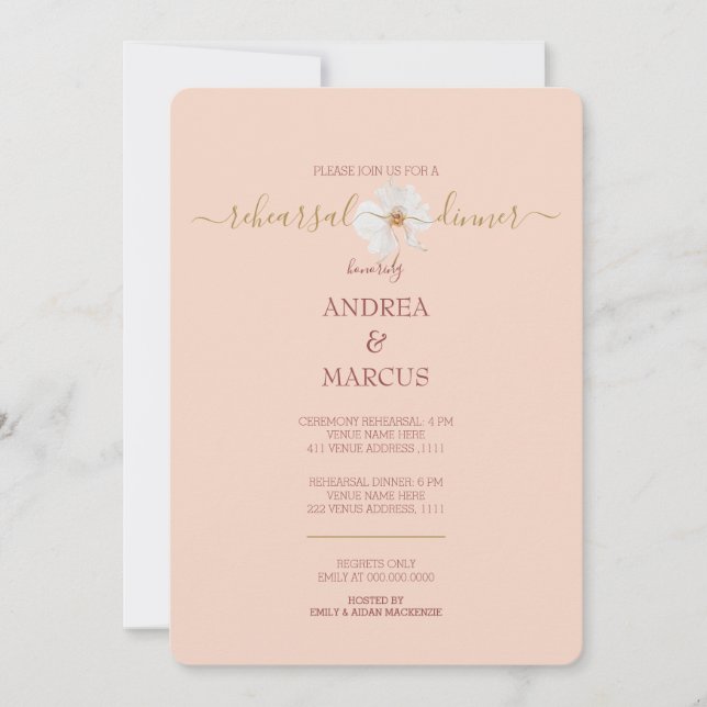 Creme de Peche Orchid Wedding Rehearsal Dinner (Front)