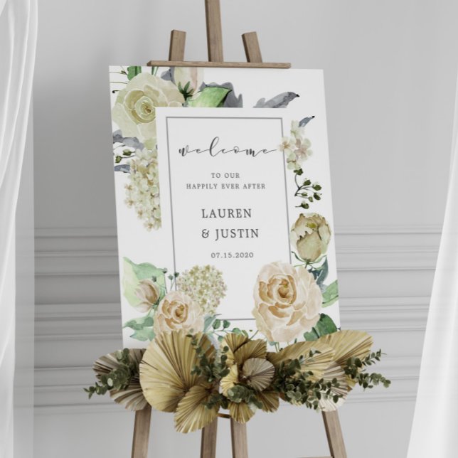crème de printemps jardin Mariage Bienvenue Poster (Créateur téléchargé)
