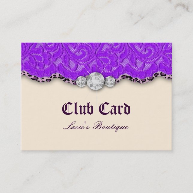 Crème de Purpl de léopard de dentelle de carte de (Devant)
