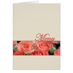 Crème de roses de pêche de carte de menu de