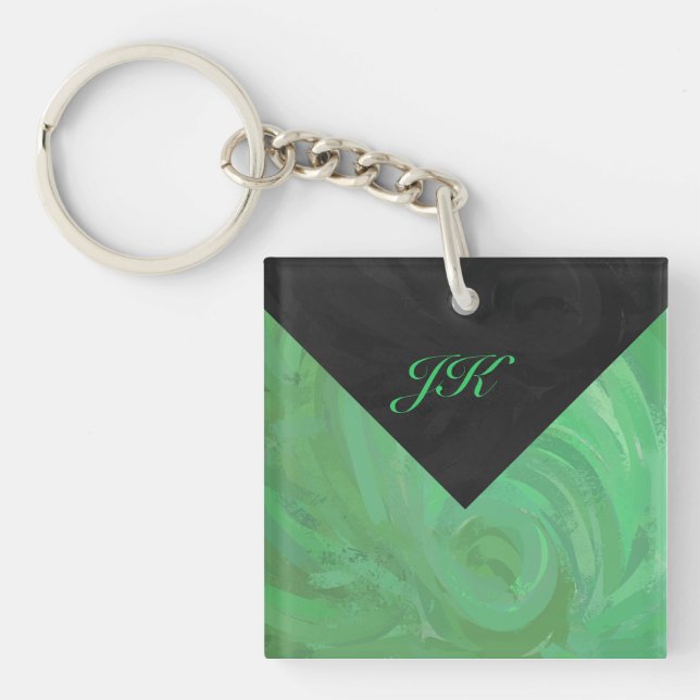 Crème d'émeraude et monogramme noir (Devant)