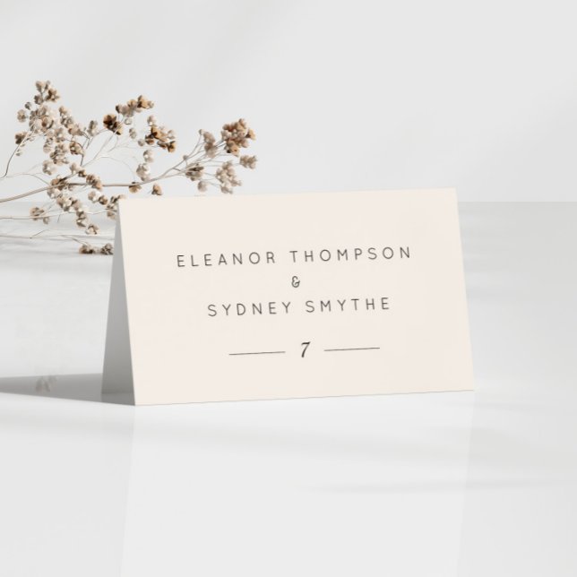 Crème d'ivoire Elégante Mariage Guest Table Carte  (Créateur téléchargé)