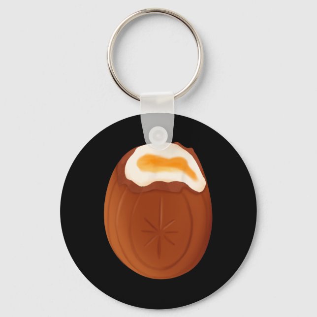 Creme Egg Chocolate Easter Quirky Weird Funny  Keychain (Front)
