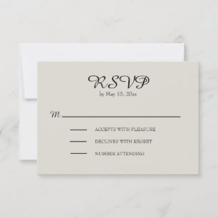 Crème et mariage rustique Brown RSVP