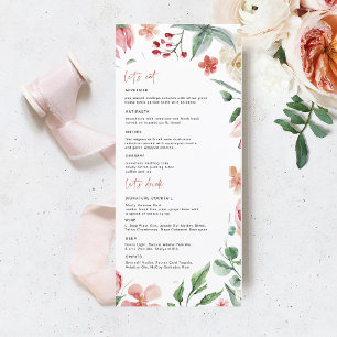 Crème et Rose   Menu Mariage Flore de printemps