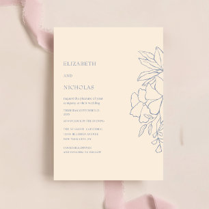 creme floral digital template wedding invitation