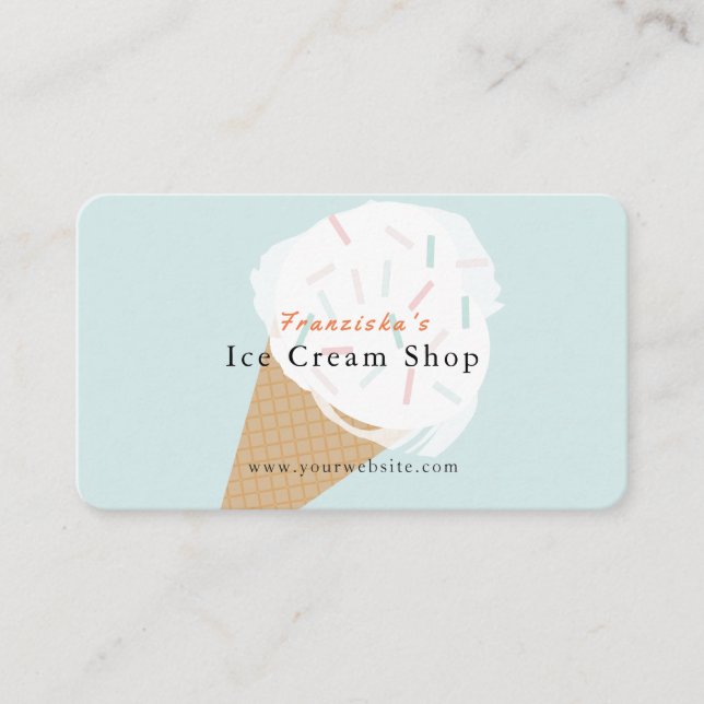 Crème glacée avec arrosage Carte de visite Boutiqu (Devant)