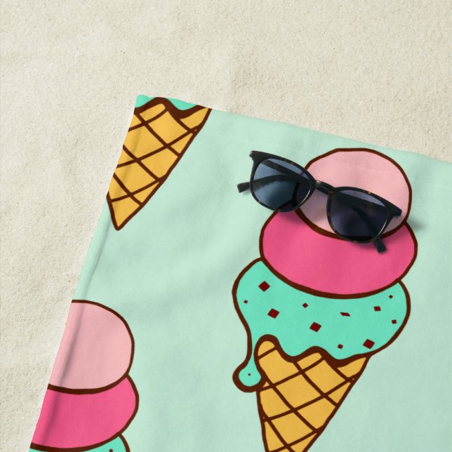 Crème glacée Cone Beach Serviette Cadeau (En situation)
