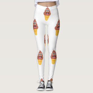 crème glacée cône poo émoji leggings