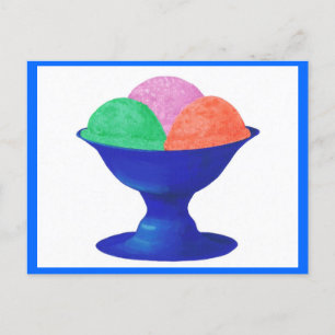 Crème glacée dans le bol bleu invitations à la fêt