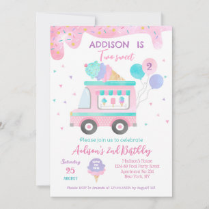 Crème glacée Deux douces invitations de fête d'ann