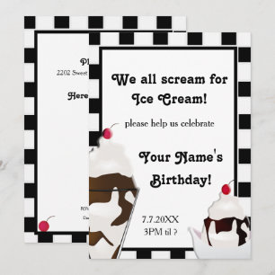 Crème glacée Invitation de fête d'anniversaire