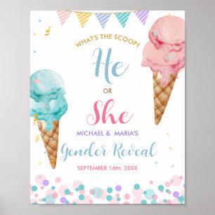 Crème glacée Lui ou elle Genre Révéler Affiche de