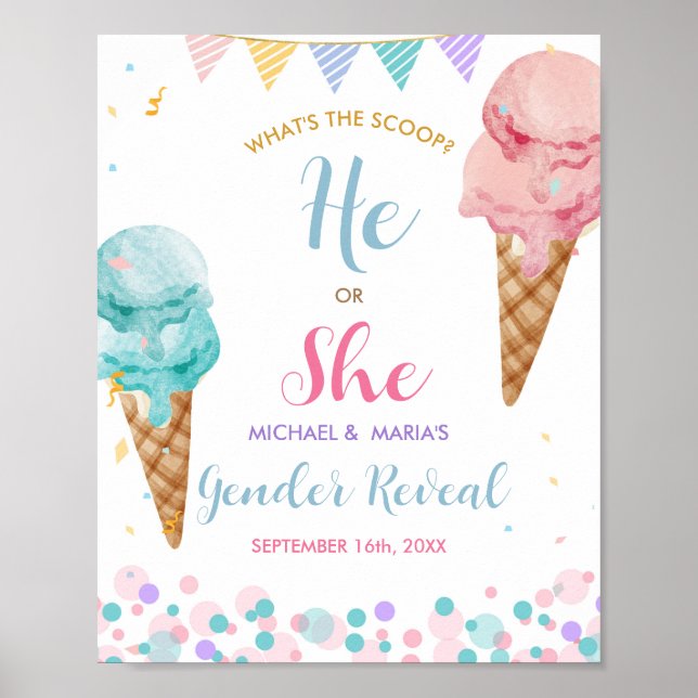 Crème glacée Lui ou elle Genre Révéler Affiche de  (Devant)