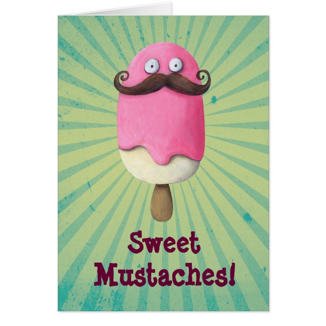 Crème glacée rose avec des moustaches (Devant)