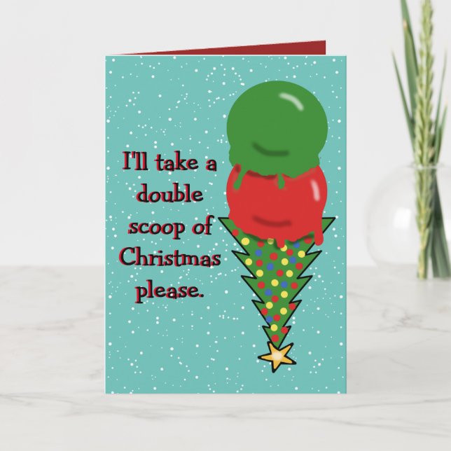 Crème glacée Scoop sapin de Noël Carte de vacances (Devant)