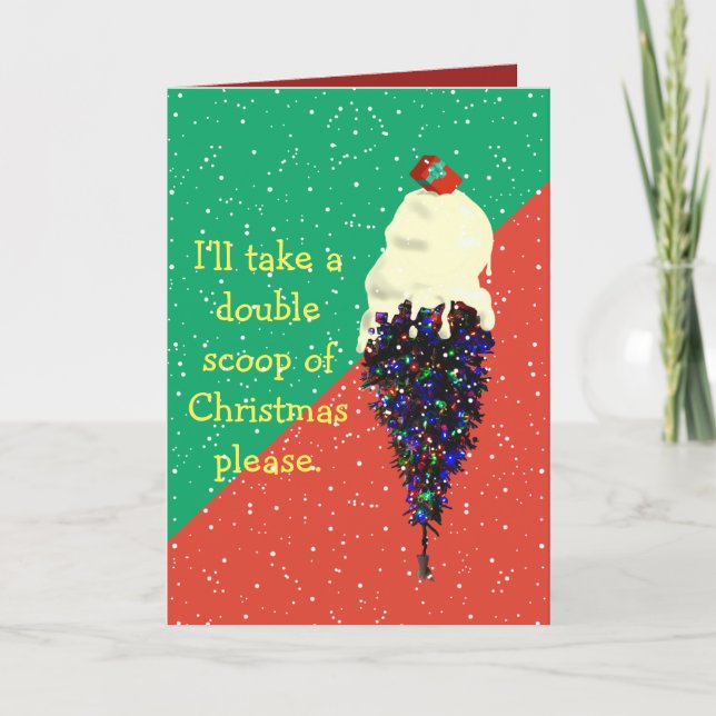 Crème glacée Scoop sapin de Noël Carte de vacances (Devant)