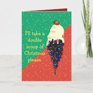 Crème glacée Scoop sapin de Noël Carte de vacances