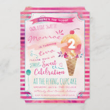 Crème glacée Social Anniversaire Invitations