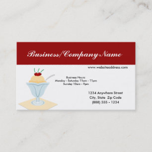Crème glacée Sundae Cartes de visite