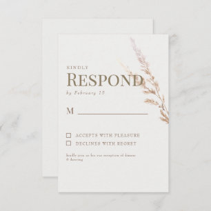 Crème Gold Boho Texte Mariage RSVP
