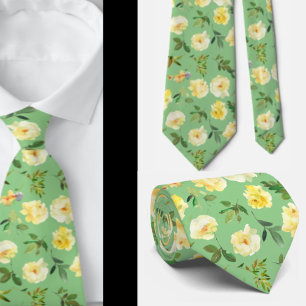 Crème Jaune et Blanc Rose cravate Cravate