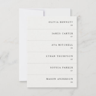 Crème Lumière Moderne Simple Mariage Nom Cartes de