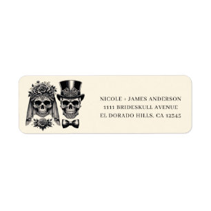 Crème Noir & Or Vintage Mariage Squelette