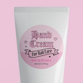 Crème pour mains gothique rose Étiquette ronde Soi