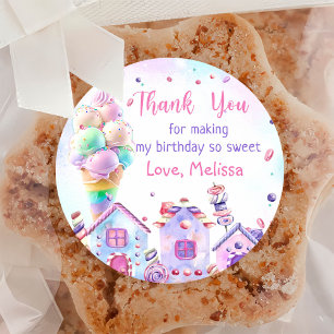 Crème rose Anniversaire Classic rond Sticker