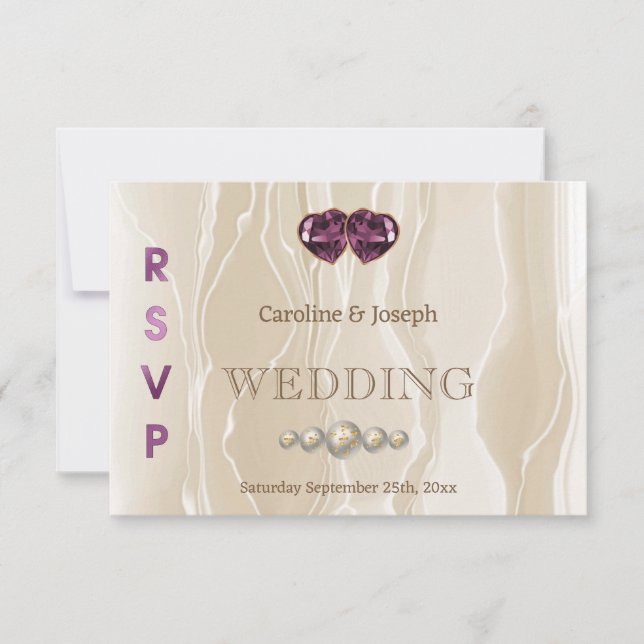 Crème Soie Chic Coeur Violet Bijoux RSVP (Devant)