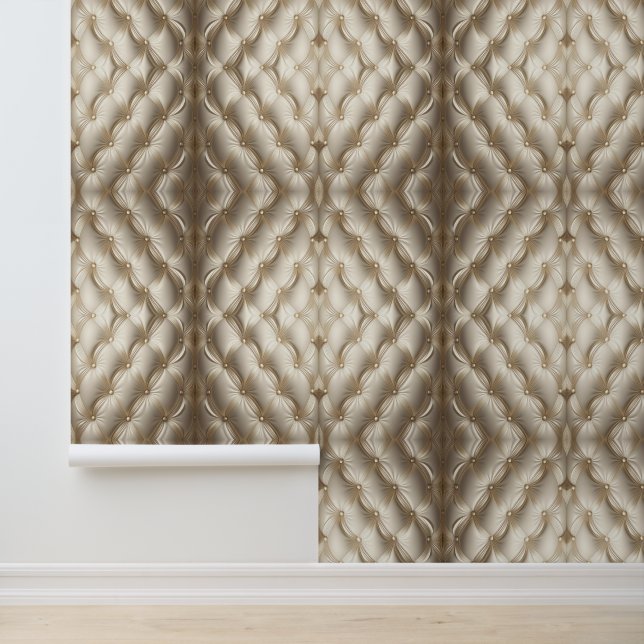 Creme Tufted  Wallpaper (Application)