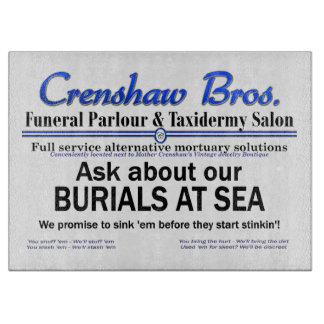 Crenshaw Bros Burial At Sea Promo Merch Cutting Board