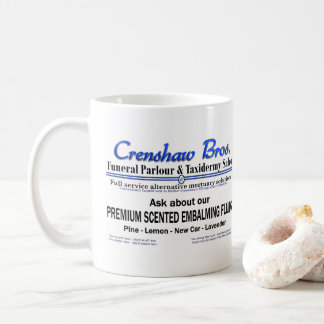 Crenshaw Bros Scented Embalming Fluid Promo Coffee Mug