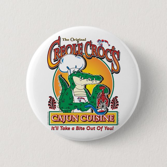 CREOLE-CROC 2 INCH ROUND BUTTON (Front)