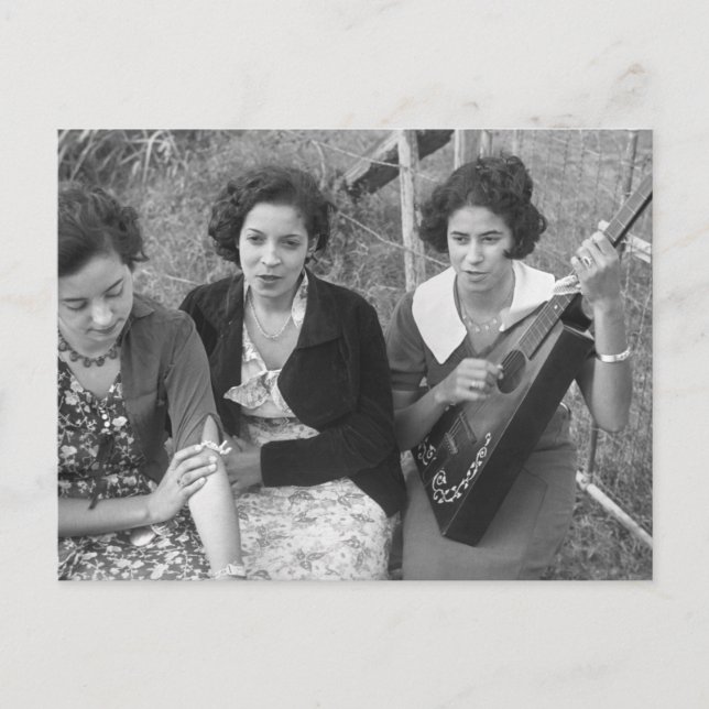 Creole Girls in Louisiana, 1930s Postcard (Front)