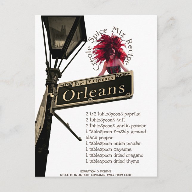 Creole Spice Mix Recipe | Postcard (Front)