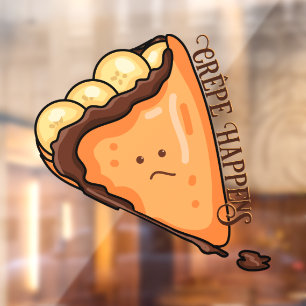Crêpe Happens Food Pun Window Cling