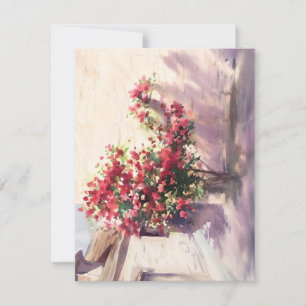Crepe Myrtle Tree In Watercolors Holiday Card