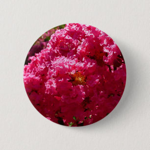 Crepe Myrtle Tree Magenta Floral 2 Inch Round Button