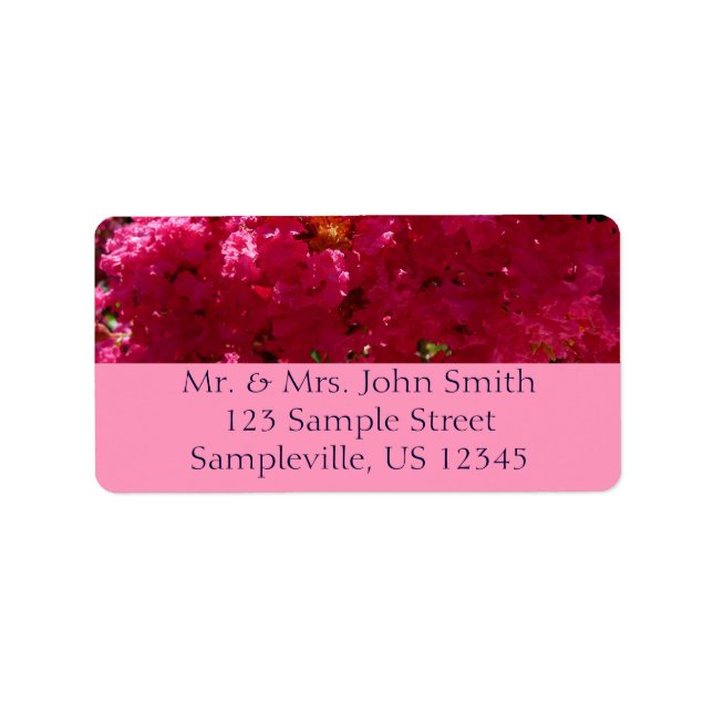 Crepe Myrtle Tree Magenta Floral Label (Front)