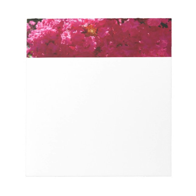 Crepe Myrtle Tree Magenta Floral Notepad (Front)