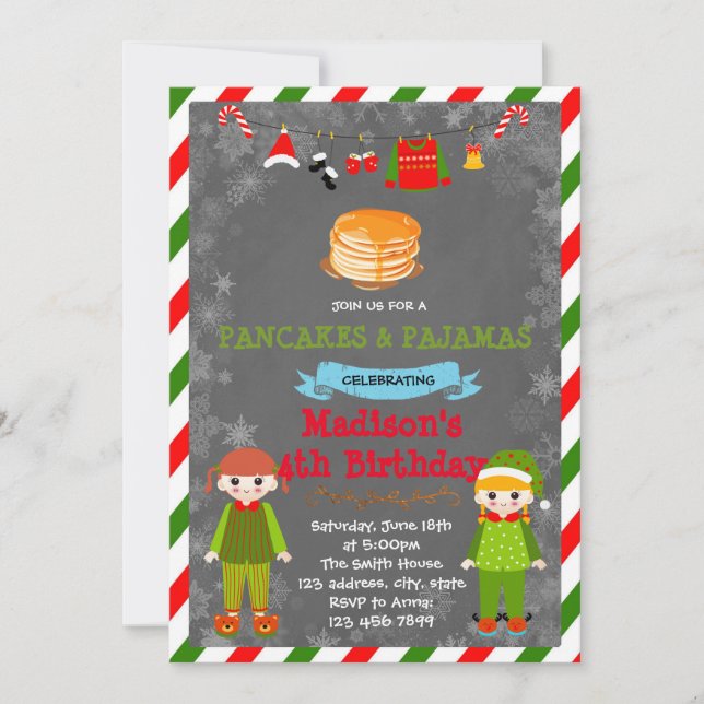 crêpes de Noël et invitation au pyjama (Devant)