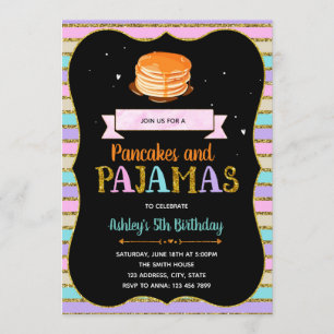 Crêpes et invitation mignonnes de partie de pjs