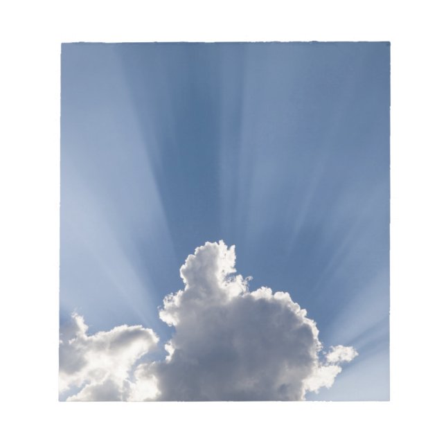 Crepuscular or God's rays streak past cloud. Notepad (Front)