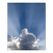 Crepuscular or God's rays streak past cloud.