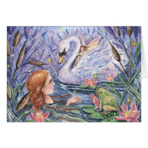 "Crépuscule carte sur lac"